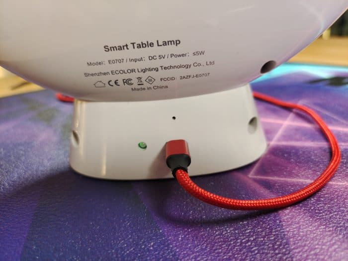 ECOLOR Smart Nachttischlampe Anschluss per Micro USB