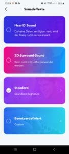 Anker Soundcore Liberty 3 Pro Screenshots aus der Soundcore App