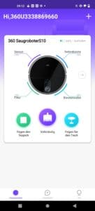 360 S10 App Oberfläche