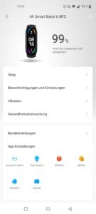 Xiaomi Mi Band 6 NFC in der App einstellen