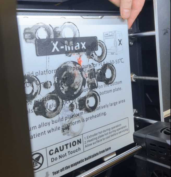 QIDI X Max 3D Drucker beschädigtes Druckbett