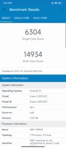 Xiaomi 12 Pro Screenshoot Geekbench 5