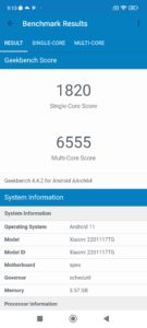 Xiaomi Redmi Note  11 Screenshot Geekbench