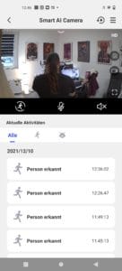 Indoor Kamera PT-300Q App Ansicht