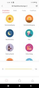 Xiaomi Mijia Nachttischlampe 2 App Szenen auswahl