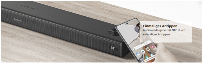 Xiaomi 3.1 Soundbar NFC Verbindung mit dem Smartphone