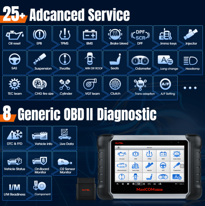 Autel MaxiCOM MK808BT OBD2 Autodiagnose-Scan-Tool