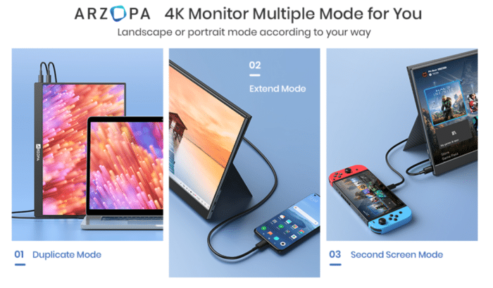 ARZOPA Tragbarer Monitor, 4K