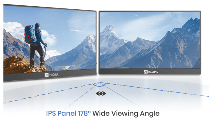 ARZOPA Tragbarer Monitor, 4K´Betrachtungswinkel