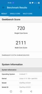 OnePlus Nord CE 2 Screenshot Geekbench 5