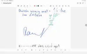 Samsung Galaxy Tab S8 Ultra Pen schreiben und Text umwandeln