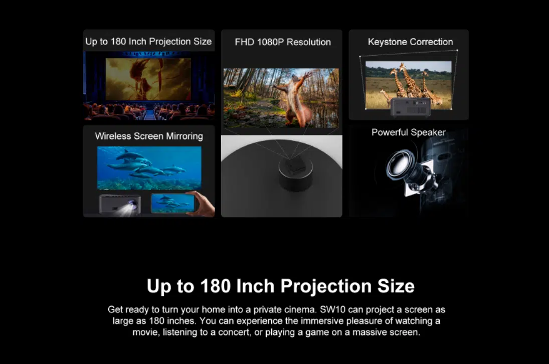 Surewheel SW10 Full-HD Beamer alle Daten auf einen Blick