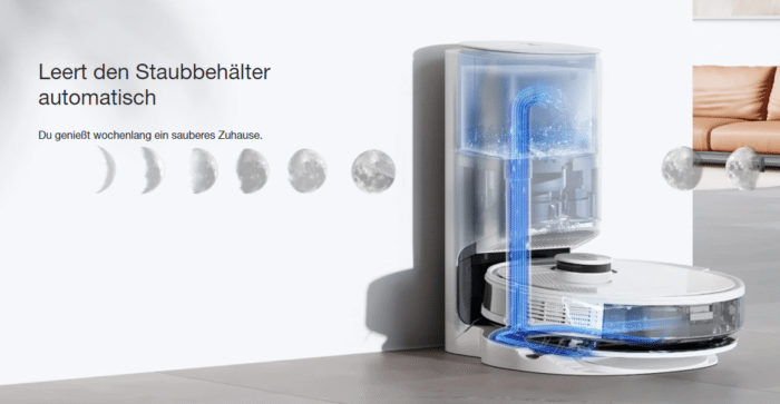 Ecovacs DEEBOT N8+ Absaugstation schematisch dargestellt