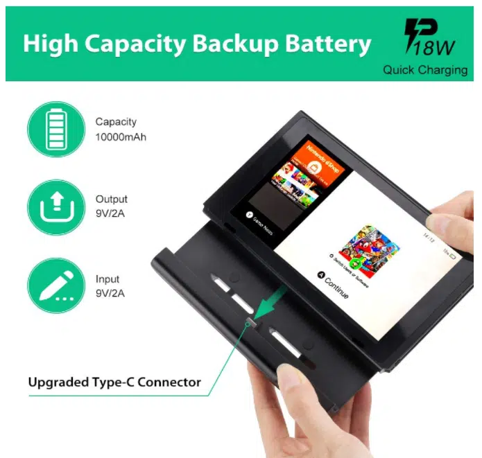 BigBlue 10000mAh Powerbank für Nintendo Switch