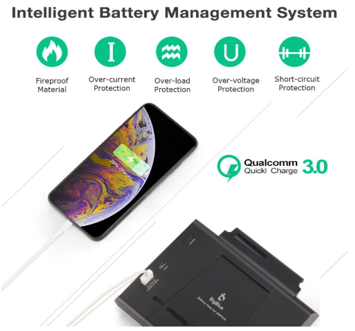 BigBlue 10000mAh Powerbank für Nintendo Switch Smartes Batterie Management