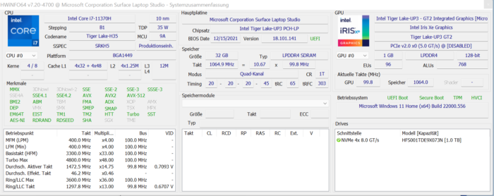 Microsoft Surface Laptop Studio Intel Core i7-11370H