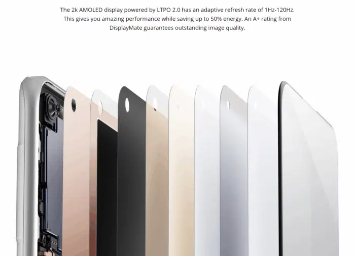 realme GT2 Pro Aufbau des Displays