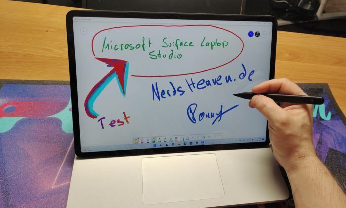 Microsoft Surface Laptop Studio Display und Surface Pen 2