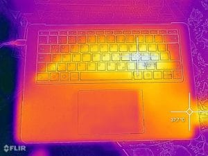 Microsoft Surface Laptop Studio Test Abwärme unter Volllast