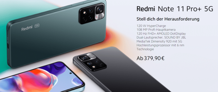 Xiaomi Redmi Note 11 Pro+ 5G Farben und Features