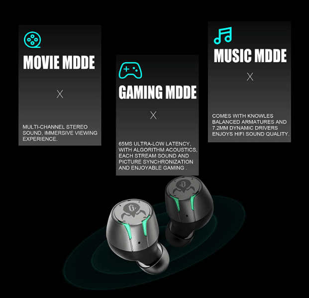 Gravastar Sirius Wireless Earbuds 3 Klangmodi