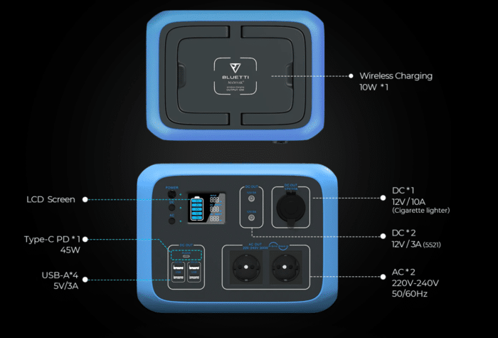 BLUETTI AC50S (EU Version) Anschlüsse