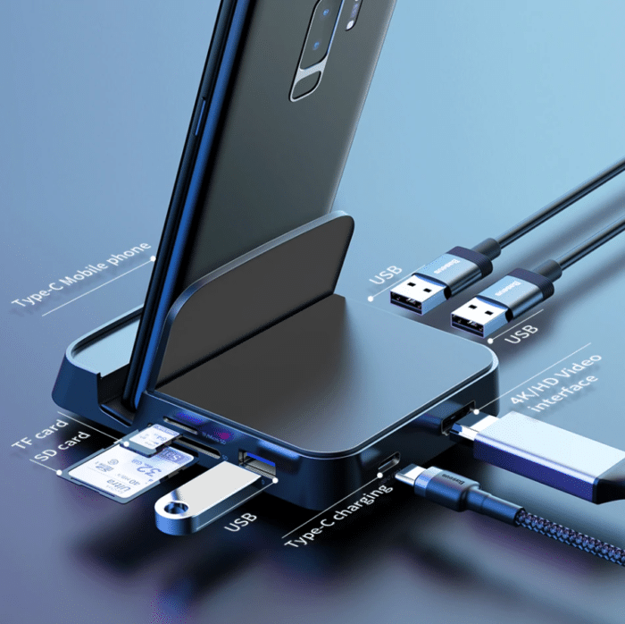 Baseus 7-in-1 USB-C HUB Dockingstation Anschlüsse