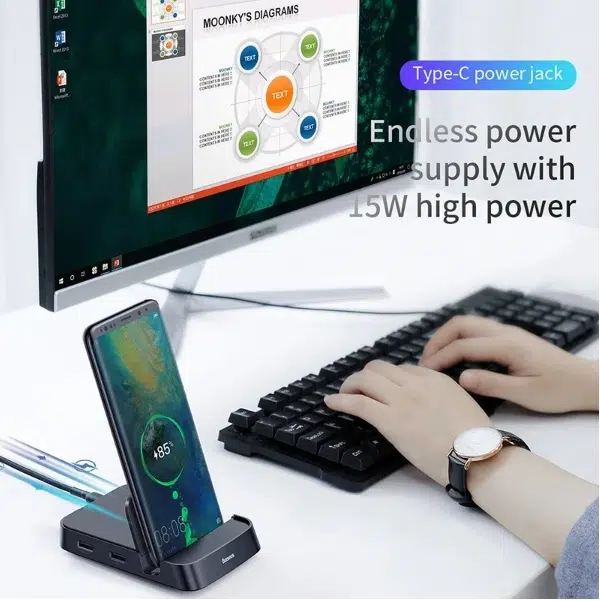 Baseus 7-in-1 USB-C HUB Dockingstation Das Smartphone als Workstation