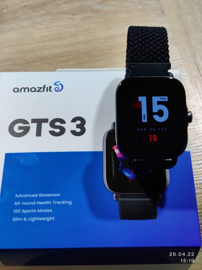 Amazfit GTS 3 Smartwatch Uhr mit Krone und Karton