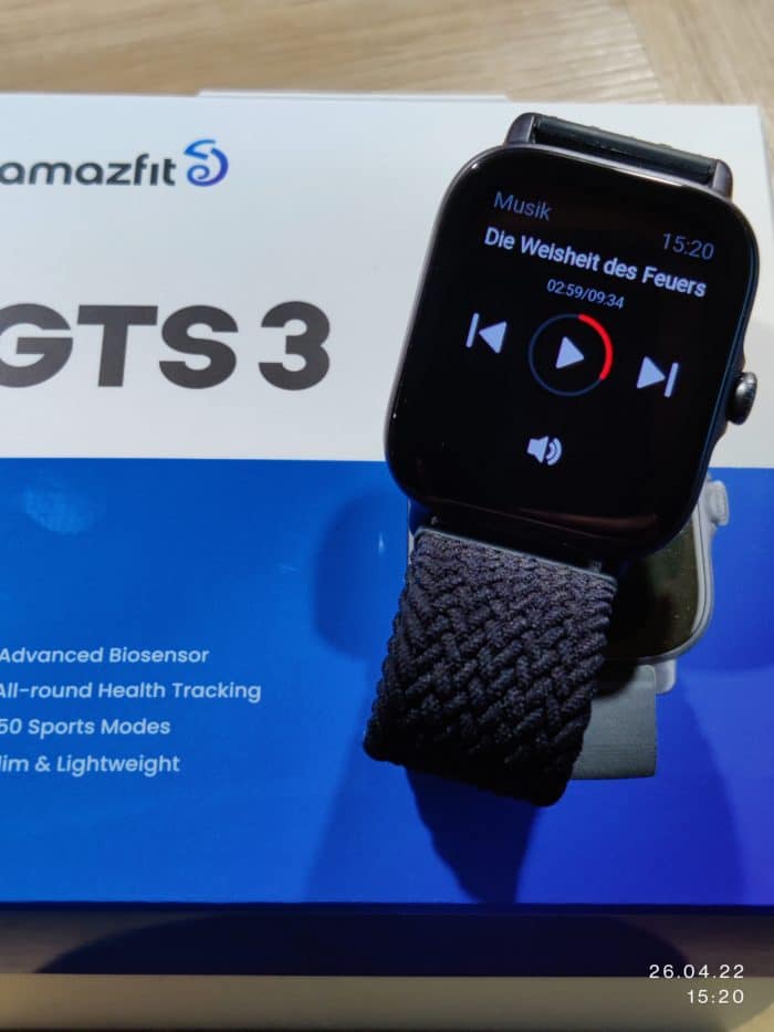 Amazfit GTS 3 Smartwatch Musiksteuerung