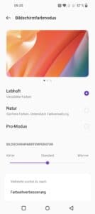 OnePlus 10 Pro Farbeinstelllung Display 