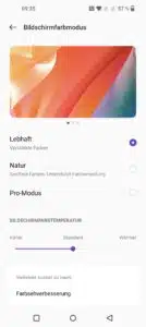 OnePlus 10 Pro Farbeinstelllung Display