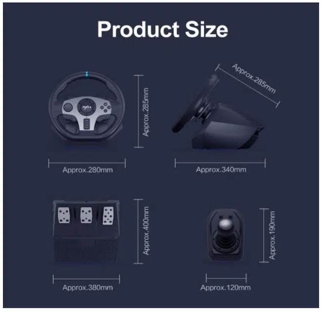 PXN V9 Gaming Lenkrad Abmessungen