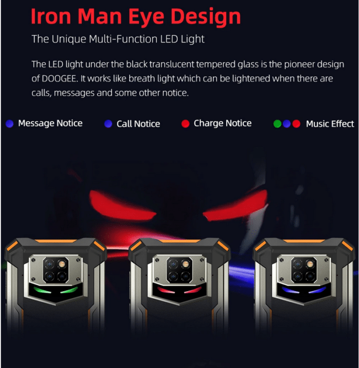DOOGEE S88 Pro LED Lichter im Ironman Design