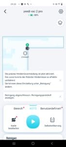 Yeedi Vac 2 Pro App Hindernisserkennung aktiviert