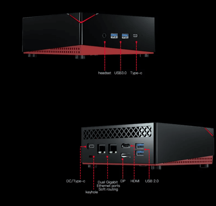 T-Bao TBOOK MN45 AMD Ryzen 5 4500U Mini PC Anschlüsse