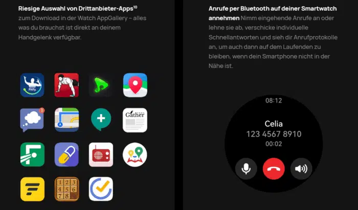 HUAWEI Watch GT3 Pro BT Calls und Drittanbieter Apps