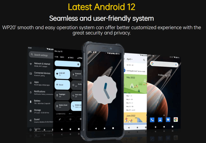 OUKITEL WP20 Betriebssystem Android 12