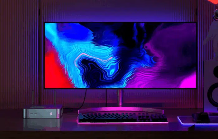 T-Bao TBOOK MN59 Größenvergleich zu einem Monitor