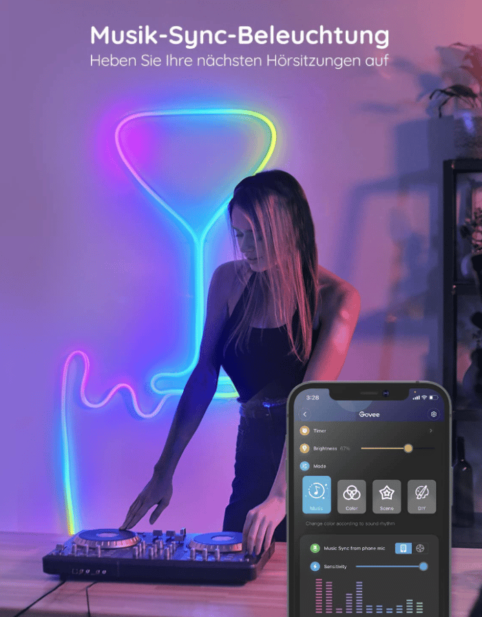 2022 06 30 11 28 49 Govee Neon LED Strip 3m RGBIC Neon LED Streifen mit App Steuerung DIY Funktion