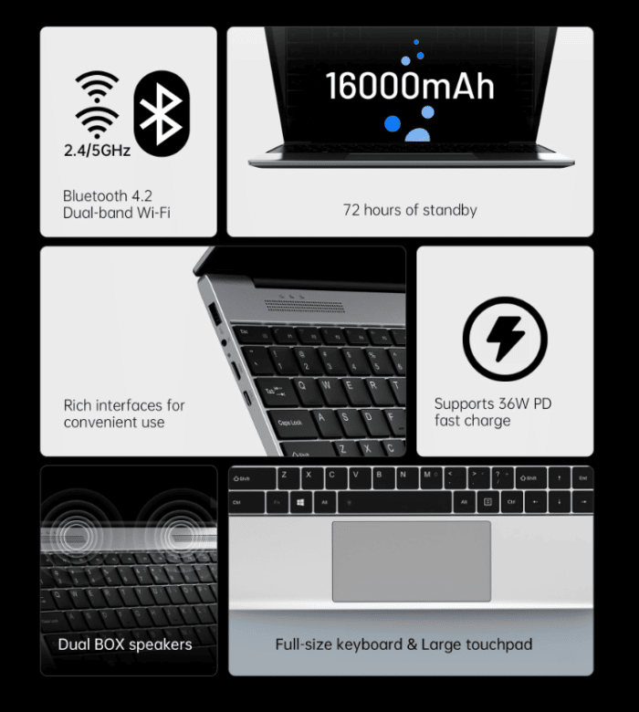 ALLDOCUBE GTBook13 Notebook Konnektivität
