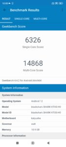 Xiaomi Black Shark 5 Pro Screenshots Antutu Geekbench 4