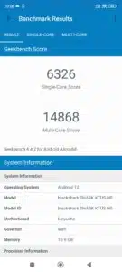 Xiaomi Black Shark 5 Pro Screenshots Antutu Geekbench 4