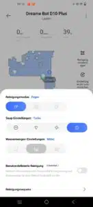 Dreame D10 Plus Saugeinstellung
