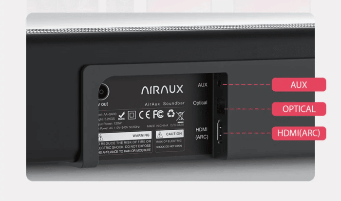 AirAux AA-SAR3 120W 2 in 1 Soundbar