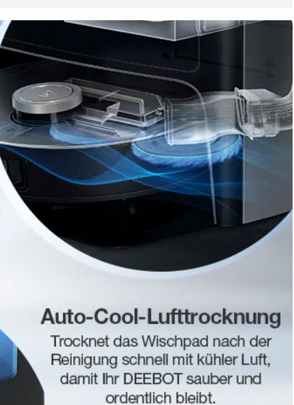 ECOVACS DEEBOT X1 Turbo trocknen der Mopse