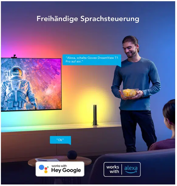 Govee DreamView T1 Pro Amazon Alexa und Google Home Kompatibel