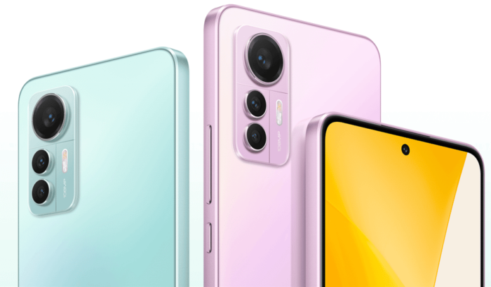 Xiaomi 12 Lite Front und Rückseite + Farben