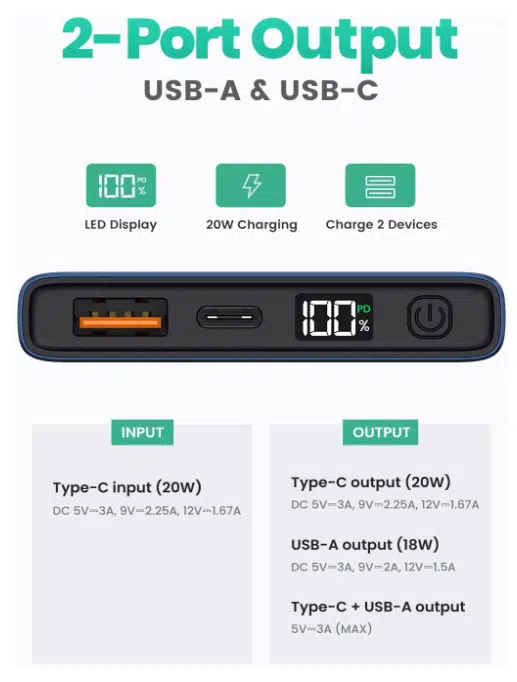 TOPK Powerbank 10.000 / 20.000 mAh