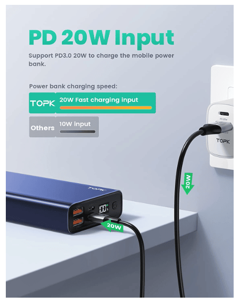 TOPK Powerbank 10.000 / 20.000 mAh
